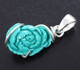 Кулон с резной бирюзой 7,63 карата