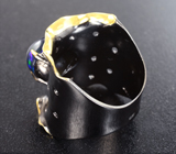 Серебряное кольцо с кристаллическим черным опалом  Серебро 925