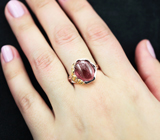 Серебряное кольцо с розовым турмалином 6,78 карата и разноцветными сапфирами Серебро 925