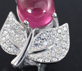 Чудесные серебряные серьги с рубинами Серебро 925