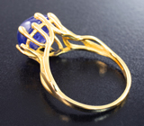 Золотое кольцо с насыщенным танзанитом 4,88 карата Золото