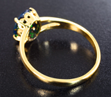 Золотое кольцо с ограненным черным опалом 1,24 карата Золото