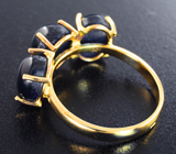 Золотое кольцо cо звездчатыми сапфирами 10,28 карата Золото