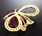 Оригиналный золотой кулон Минни Маус с крупным рубином 23,05 карата, черными шпинелями и бриллиантами Золото