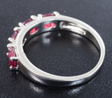 Серебряное кольцо с насыщенными рубинами Серебро 925