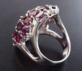Шикарное серебряное кольцо с родолитами Серебро 925