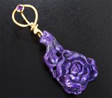 Кулон с резным сугилитом 16,45 карата и аметистом