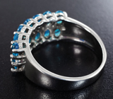 Замечательное серебряное кольцо с «неоновыми» апатитами Серебро 925