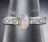 Стильный серебряный комплект с кристаллическими эфиопскими опалами Серебро 925