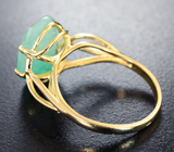 Золотое кольцо с яблочно-мятным уральским изумрудом 4,59 карата Золото