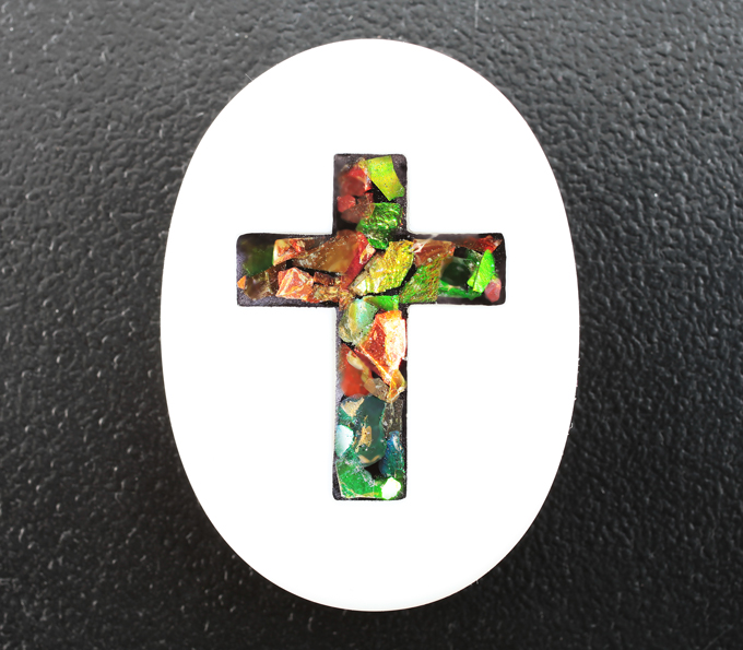 Мозаика из аммолита в агате 28,12 карата