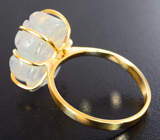 Золотое кольцо c резным переливающимся лунным камнем 9,97 карата Золото