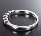 Стильное серебряное кольцо с насыщенно-синими сапфирами Серебро 925