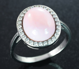 Нежное серебряное кольцо с розовым опалом Серебро 925