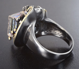 Серебряное кольцо с кристаллом висмута и синими сапфирами Серебро 925