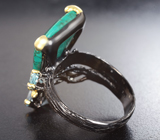 Серебряное кольцо с бирюзой и голубыми топазами