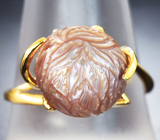 Золотое кольцо c резной жемчужиной Edison 9,5 карата Золото