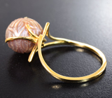 Золотое кольцо c резной жемчужиной Edison 9,5 карата Золото