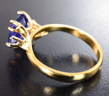 Золотое кольцо с танзанитом редкой огранки 2,28 карата и бриллиантами Золото