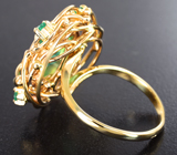 Золотое кольцо с уральскими изумрудами высоких характеристик 2,34 карата и бриллиантами Золото