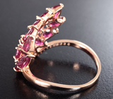 Великолепное серебряное кольцо с рубинами Серебро 925