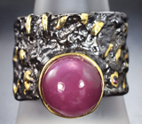 Серебряное кольцо с рубином и родолитом