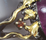 Серебряное кольцо с рубином 15,87 карата и альмандинами гранатами