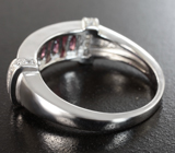 Стильное серебряное кольцо с родолитами Серебро 925