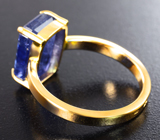 Золотое кольцо с крупным насыщенным танзанитом 6,12 карата Золото