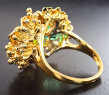 Золотое кольцо с неповторимыми уральскими самоцветами и бриллиантами Золото