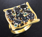 Кольцо с гранатами со сменой цвета и александритовым эффектом 7,53 карата Золото