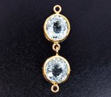 Комплект с аквамаринами 18,01 карата и бесцветными цирконами