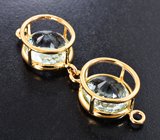 Комплект с аквамаринами 18,01 карата и бесцветными цирконами