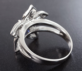 Оригинальное серебряное кольцо с насыщенно-синим сапфиром Серебро 925