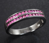 Черненое серебряное кольцо с рубинами