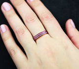 Черненое серебряное кольцо с рубинами