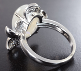 Эффектное серебряное кольцо с лунным камнем Серебро 925