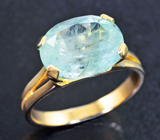 Золотое кольцо с пастельным уральским бериллом 3,98 карата