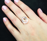 Золотое кольцо с пастельно-розовым морганитом 7,28 карата Золото
