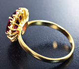 Золотое кольцо с чистейшим насыщенным рубеллитом 2,73 карата и розовыми турмалинами Золото