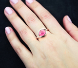 Замечательное серебряное кольцо с рубином