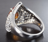Серебряное кольцо с цитрином мадейра