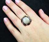 Серебряное кольцо с жадеитом и перидотами
