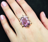 Серебряное кольцо с аметистом и родолитами Серебро 925