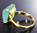 Золотое кольцо с уральским изумрудом редкой огранки 7,05 карата Золото