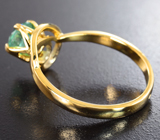 Золотое кольцо с уральским изумрудом высокой чистоты 0,96 карата