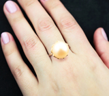 Золотое кольцо с кремовой морской жемчужиной 10,54 карата! Исключительный люстр Золото