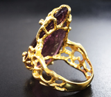 Золотое кольцо с вишневым рубеллитом турмалином 13,62 карата и бриллиантами Золото