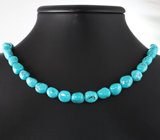 Роскошное золотое колье с ярчайшей крупной армянской бирюзой 240,6 карата Золото