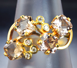 Золотое кольцо с чистейшими морганитами 1,98 карата и бриллиантами Золото